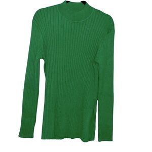 ASOS Green Ribbed Sweater Size 12 – High Neck Long Sleeve Knit